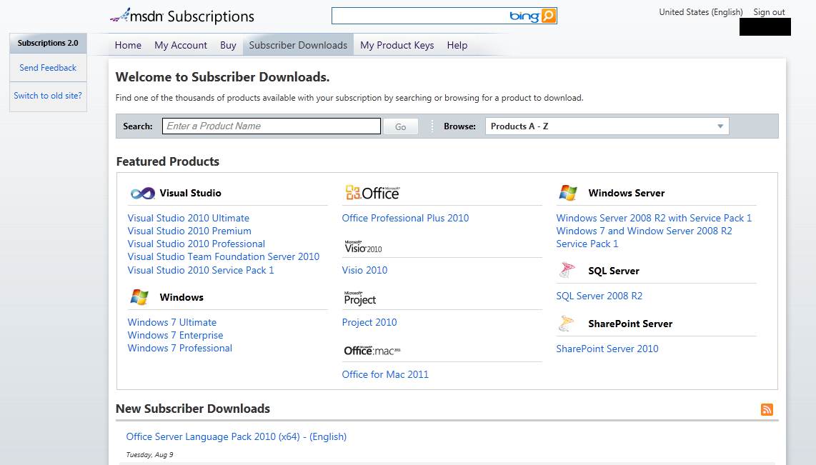 msdn subscriber downloads